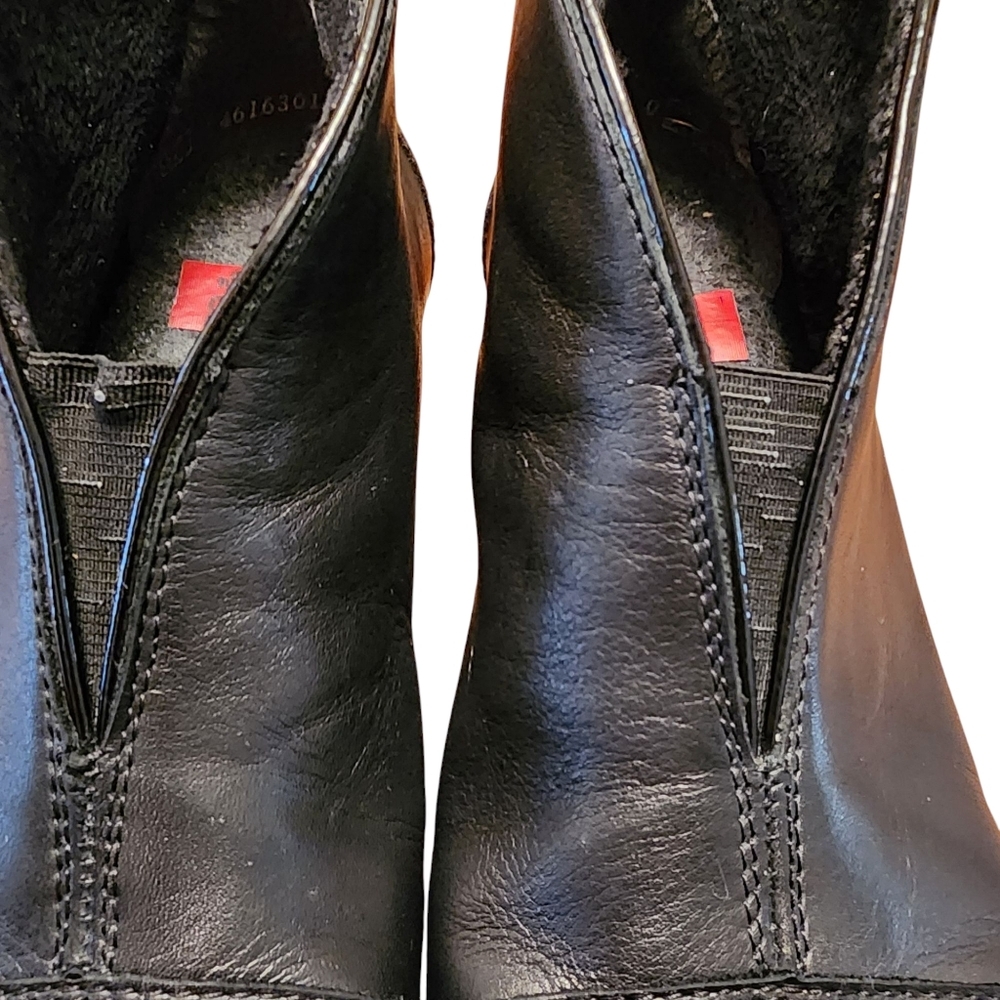 Rieker Black Leather Ankle Booties Size 37 - Picture 7 of 11